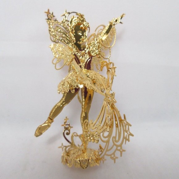 2005 Sugarplum Fairy Danbury Mint Christmas Ornament Gold Plated Collection - Picture 2 of 5